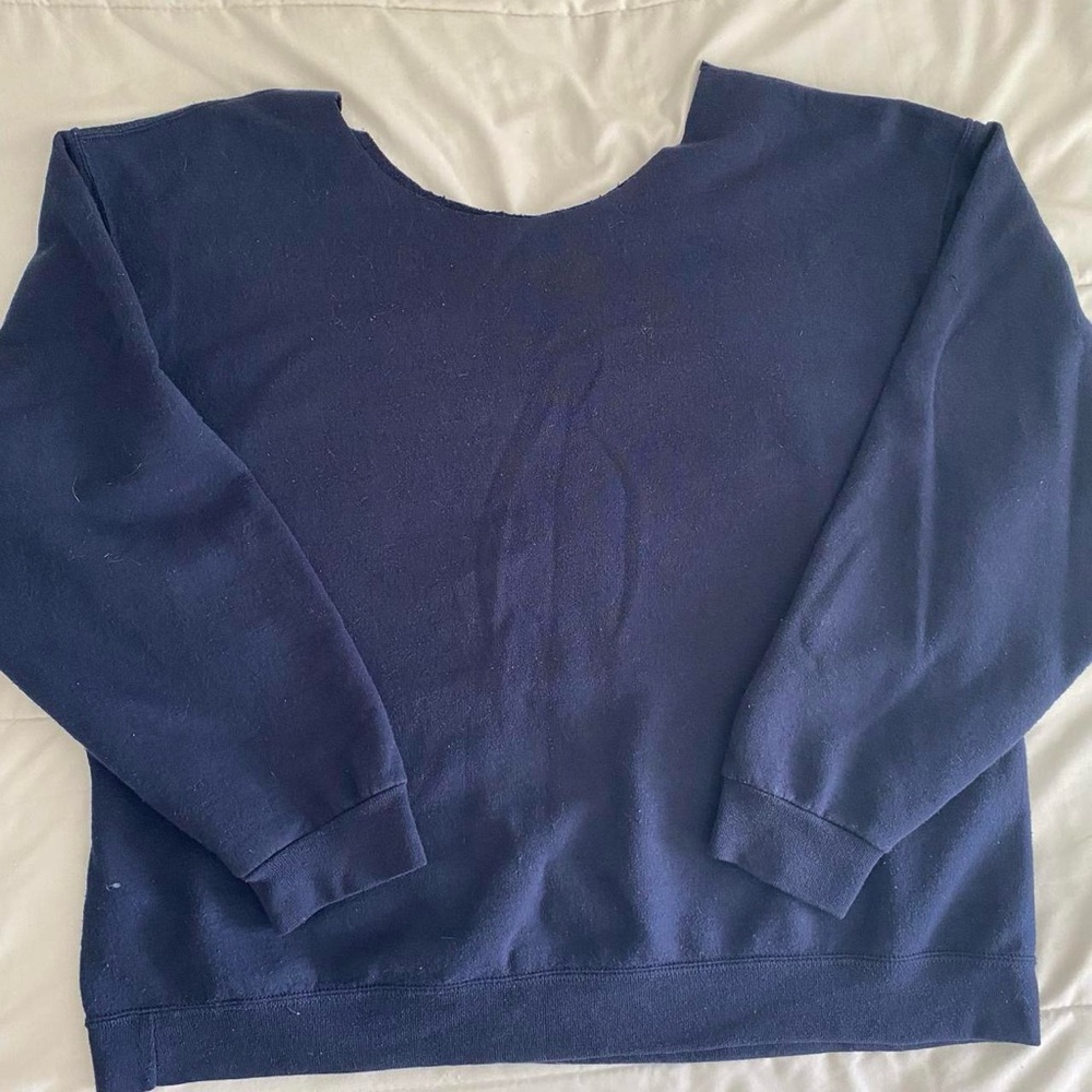 Navy wide cut crewneck